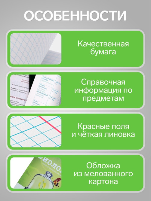 Предметная тетрадь по биологии Calligrata «Предметы», 36 листов, в клетку, со справочным материалом, обложка из мелованного картона