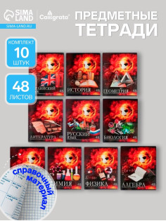 Набор предметных тетрадей Calligrata «Футбол», 10 предметов, 48 листов, со справочным материалом, обложка из мелованного картона, блок офсет