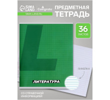 Предметная тетрадь по литературе Calligrata. MonoTone, 36 листов, в линейку, со справочным материалом, обложка из мелованной бумаги