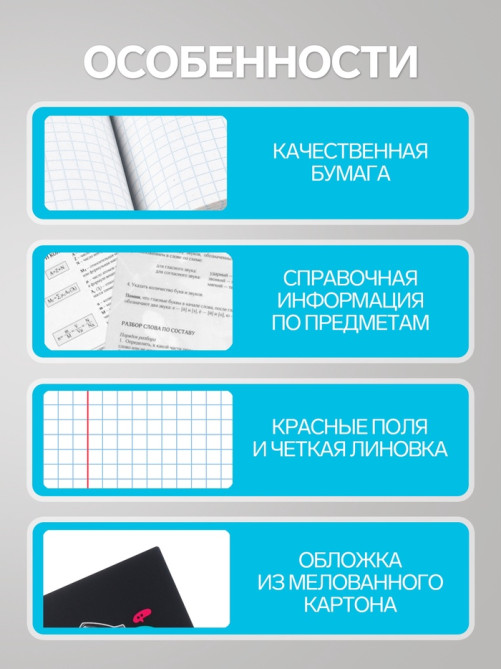 Предметная тетрадь по информатике Calligrata «Мрамор светлый», 48 листов, в клетку, со справочным материалом, обложка из мелованного картона