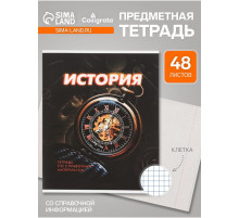 Предметная тетрадь по истории Calligrata. 3D, 48 листов, в клетку, со справочным материалом, обложка из мелованного картона