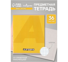 Предметная тетрадь по алгебре Calligrata. MonoTone, 36 листов, в клетку, со справочным материалом, обложка из мелованной бумаги