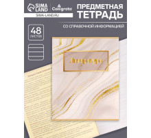 Предметная тетрадь по литературе Calligrata «Мрамор светлый», 48 листов, в линейку, со справочным материалом, обложка из мелованного картона