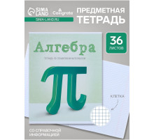 Предметная тетрадь по алгебре Calligrata «Предметы», 36 листов, в клетку, со справочным материалом, обложка из мелованного картона