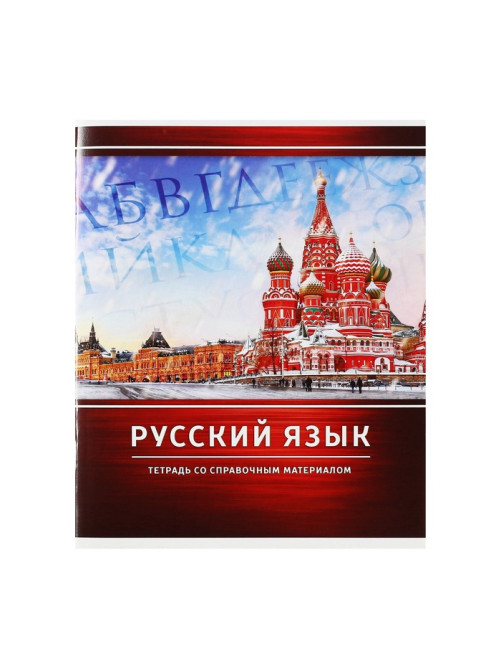 Предметная тетрадь по русскому языку Calligrata «Металл», 48 листов, в линейку, со справочным материалом, обложка из мелованного картона