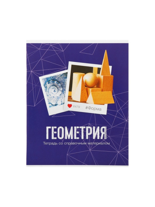 Предметная тетрадь по геометрии Calligrata «Фото», 48 листов, в клетку, со справочным материалом, обложка из мелованного картона