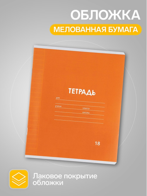 Набор тетрадей из 10 штук, 18 листов в линейку Calligrata «Однотонная Классика. Эконом», серые листы, МИКС