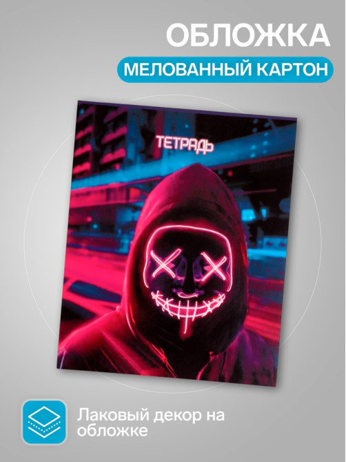 Набор тетрадей 48 листов в клетку, Calligrata «Маска», 5 штук