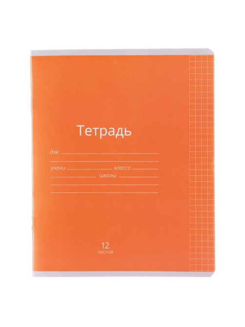 Тетрадь 12 листов в клетку Calligrata «Однотонная Классика яркая», обложка мелованная бумага, ВД-лак, блок офсет, белизна 95%, МИКС