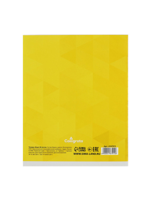 Комплект тетрадей из 5 штук, 48 листов в клетку Calligrata «MonoColor», обложка мелованный картон, блок офсет