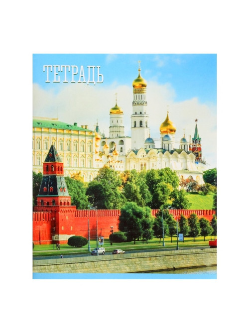 Тетрадь 48 листов в клетку Calligrata «Россия», серые листы, МИКС