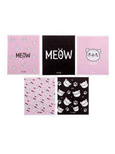Тетрадь 48 листов в клетку, Calligrata Meow, МИКС
