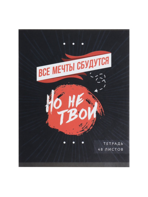 Тетрадь 48 листов в клетку, Calligrata «Надпись-1», МИКС