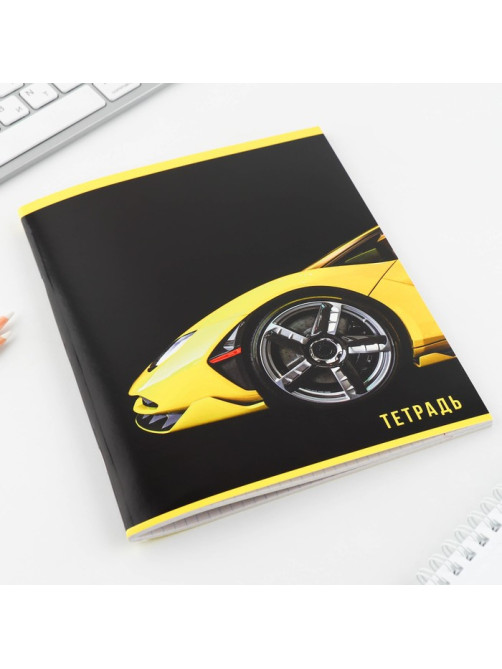 Тетрадь в клетку, 48 л., А5, на скрепке, блок №2, Yellow, МИКС