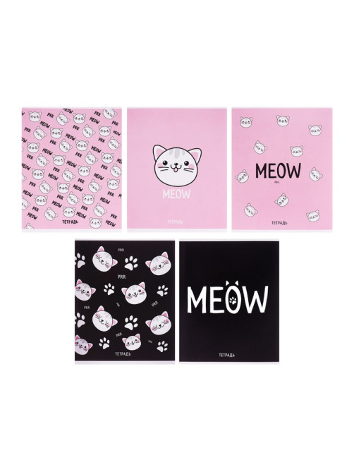 Тетрадь 48 листов в клетку, Calligrata Meow, МИКС