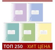 Тетрадь 12 листов в косую линию Calligrata «Пятёрка», обложка мелованный картон, ВД-лак, блок офсет, белизна 95%, МИКС