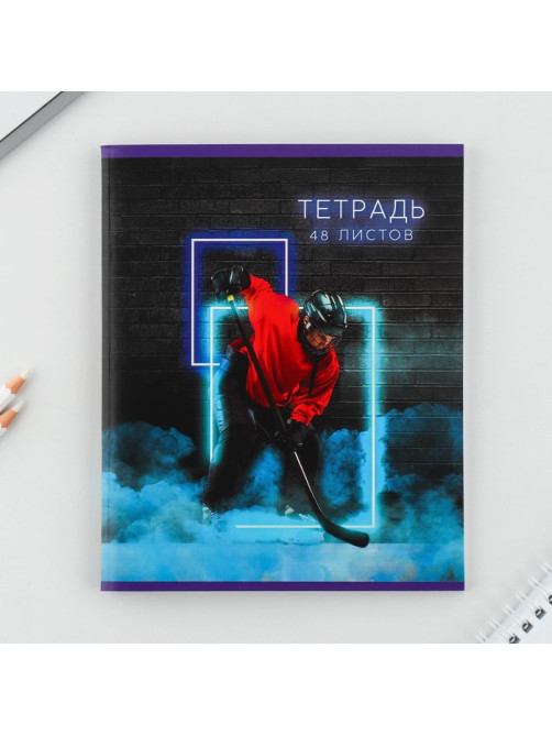 Тетрадь в клетку, 48 л., А5, на скрепке, блок №2 «Неон» МИКС
