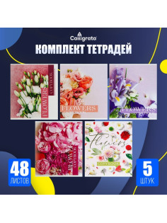 Набор тетрадей 48 листов в клетку Calligrata «Цветной камуфляж», обложка мелованный картон, 5 шт.