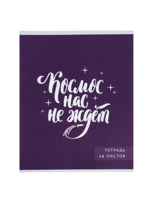 Тетрадь 48 листов в клетку, Calligrata «Надпись-1», МИКС