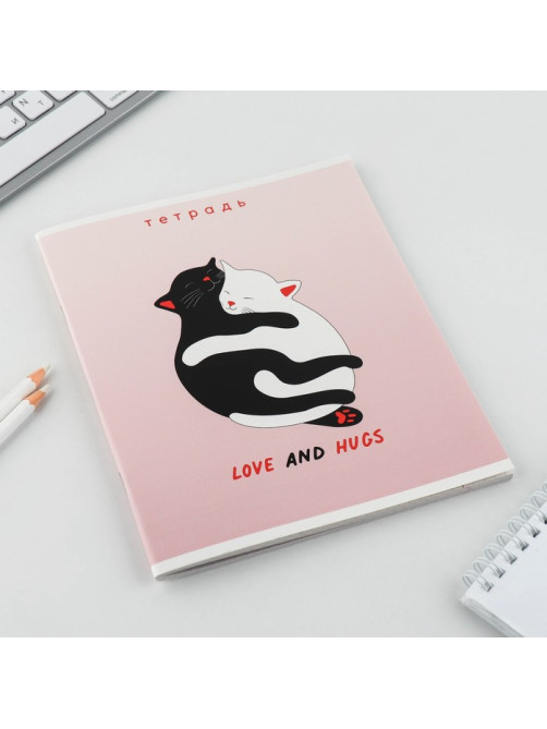 Тетрадь в клетку, 48 л., А5, на скрепке, блок №2 «Нежность» МИКС