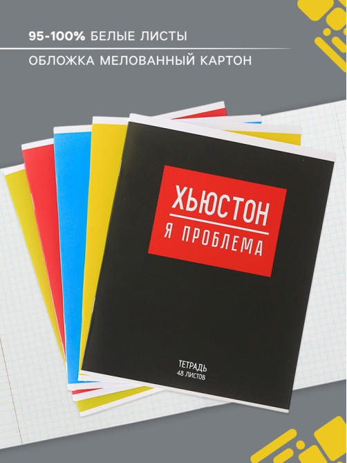 Тетрадь 48 листов в клетку, Calligrata «Надпись», МИКС