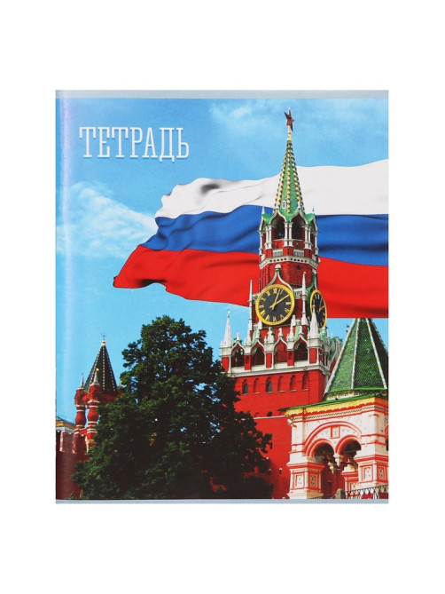 Тетрадь 48 листов в клетку Calligrata «Россия», серые листы, МИКС