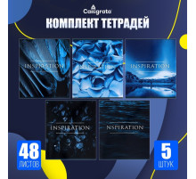 Комплект тетрадей из 5 штук, 48 листов в клетку Calligrata «Вдохновение», обложка мелованный картон, блок офсет