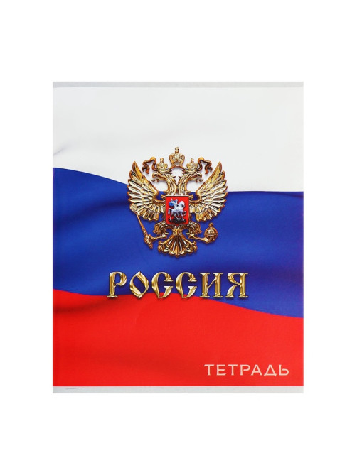 Комплект тетрадей из 4 штук, 96 листов в клетку Calligrata «Россия», обложка мелованный картон, блок №2, белизна 75% (серые листы)