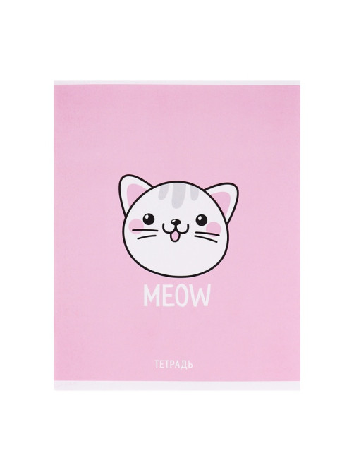 Тетрадь 48 листов в клетку, Calligrata Meow, МИКС