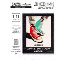 Дневник школьный для 1-11 классов, «Кеды зелено-красные», твёрдая обложка 7БЦ, матовая ламинация, выборочный лак, 40 листов