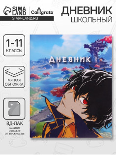 Дневник школьный для 1-11 классов, «Аниме парень», мягкая обложка, 40 листов