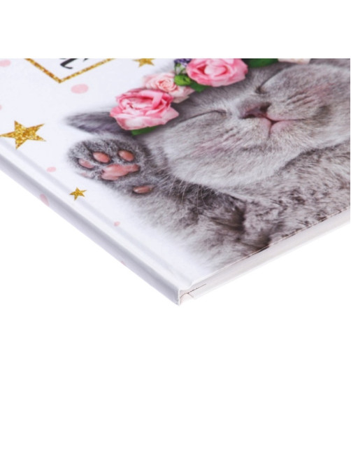 Дневник школьный для 1-11 классов, «Котенок с розами», твёрдая обложка 7БЦ, глянцевая ламинация, 40 листов