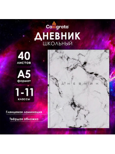 Дневник универсальный для 1-11 классов, «Мрамор СВЕТЛЫЙ», твердая обложка 7БЦ, глянцевая ламинация, 40 листов