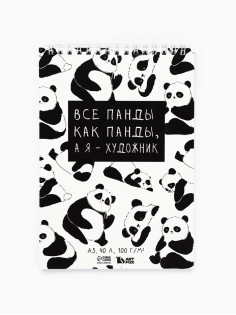 Скетчбук А5, 40 л 100 г/м² «Панда»