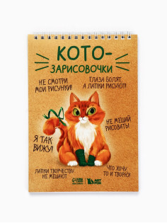 Скетчбук А5, 40 л 100 г/м² «Котозарисовки»