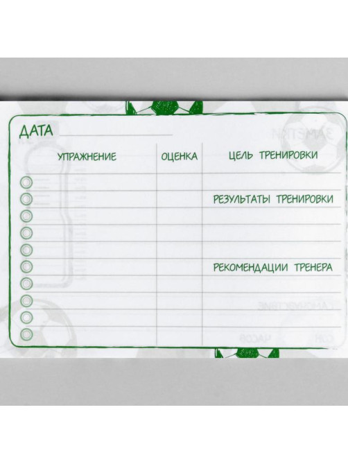Дневник тренировок «Футбол», 48 листов, 15.3×12.4 см