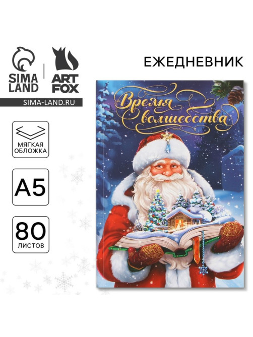 Ежедневник А5, 80 листов, недатированный, в мягкой обложке «Время волшебства»