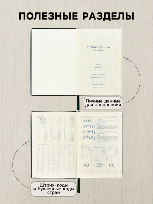Ежедневник датированный Calligrata, А5, 2026, твёрдая обложка из искусственной кожи «Небраска», 168 листов, зелёный