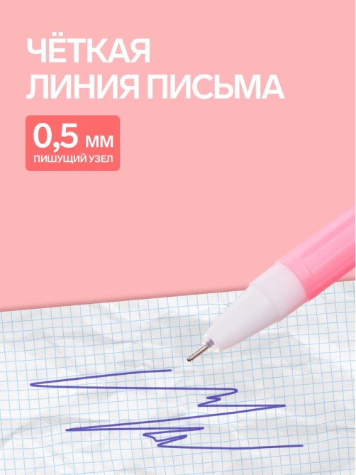 Ручка-прикол Calligrata «Котенок с клубком», синий стержень, гелевая, МИКС