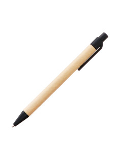 Ручка под логотип Calligrata, шариковая, автоматическая, синий стержень, узел 0.7 мм, корпус картонный крафт с чёрным