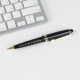 Ручка шариковая, синяя паста, 1 мм, пластик, автоматическая, в тубусе «Золотому учителю, с уважением!»