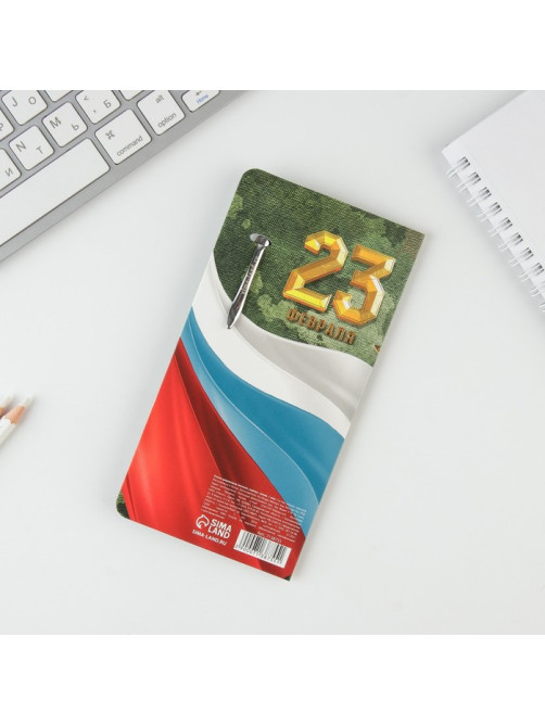 Ручка шариковая, подарочная в открытке, металл, синяя паста «Настоящему герою. 23 февраля»