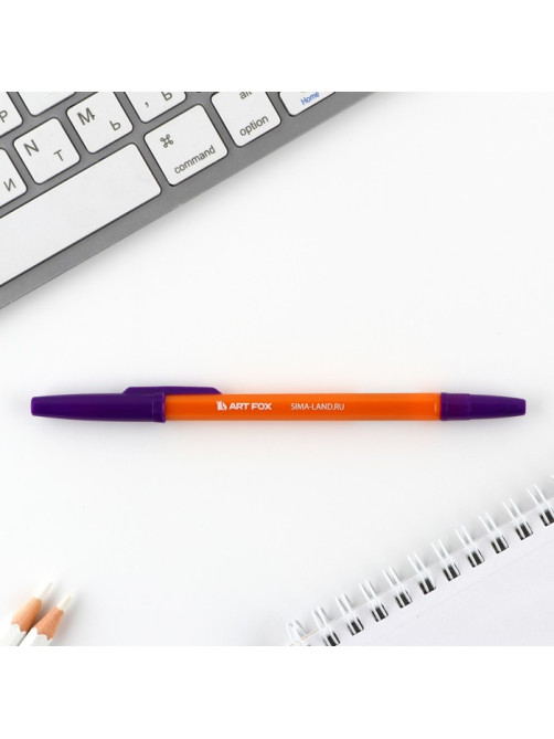 Ручка шариковая с колпачком, пишущий узел 0.7 м «ArtFox»