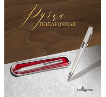 Ручка подарочная, шариковая «Бизнес» в пластиковом футляре, поворотная, серебристая