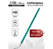 Карандаш чернографитный Calligrata, HB, шестигранный, пластиковый, зелёный корпус
