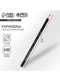 Карандаш простой чернографитный НВ PROвыбор «Черный неон»