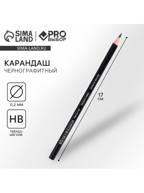Карандаш простой чернографитный НВ PROвыбор «Черный неон»