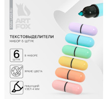 Текстовыделитель, набор из 6 шт., мини «Пилюли милоты»