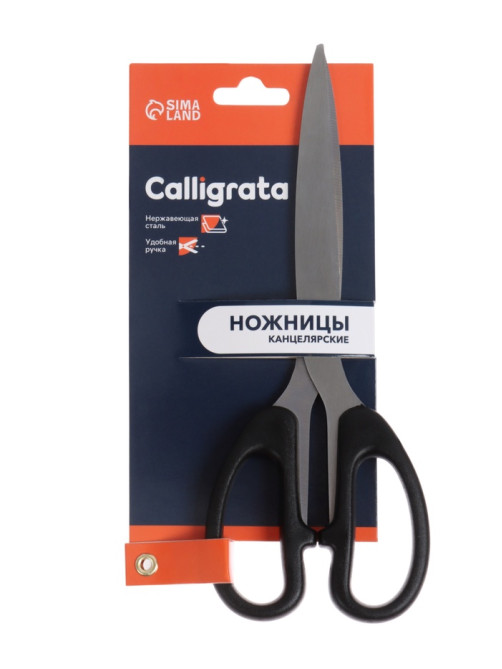 Ножницы канцелярские Calligrata «Офис», 20.5 см (±0.5 см), пластиковые ручки, европодвес