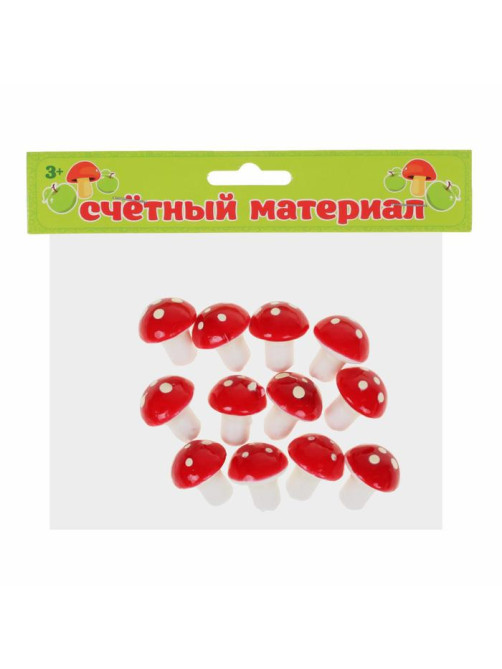 Счётный материал «Грибочки», набор 12 шт., размер 1 шт. — 2.5 см
